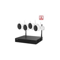 Kit 4 Cámaras Tubo exterior IP WIFI Hikvision NK844WBH 4 Megapixeles con Audio NVR de 8 canales