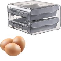 Porta huevos Acrílico doble bandeja huevera 2 niveles - Gris