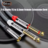 Cable AUX 3.5mm Hembra 120cm 6.35mm TS Mono Dual Estereo DJ