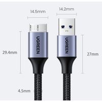 Usb 3.0 Micro B Nylon Pc Disco Cable 50cm Premium 5gbps