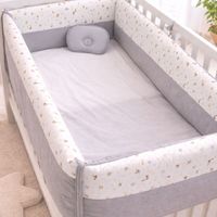PROTECTORES LATERALES PARACHOQUES BARANDA CUNA CON ALMOHADITA GRIS
