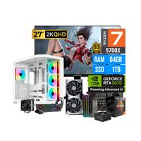 COMBO GAMER RYZEN 7 5700X 64GB 1TB SSD RTX 5070 12GB + MONITOR 27 QHD 200HZ