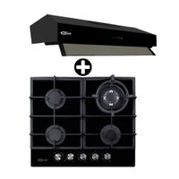 COMBO Klimatic: Cocina Empotrable Aosta 60 Negra 60cm + Campana Extractora Marken 60cm