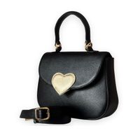 MURATS - CARTERA CROSSBODY DE CUERO VACUNO - CORAZÓN  - NEGRO