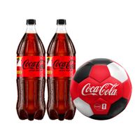 Pack COCA COLA: Gaseosa sin Azúcar Botella 1.5L x 2un + Pelota FIFA26