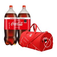 Pack COCA COLA: Gaseosa Sabor Original Botella 3L Two Pack + Maletín FIFA26
