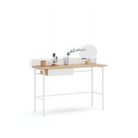 Escritorio Industrial Moderno Alanis color Blanco/Duna 1 cajón TU MESITA