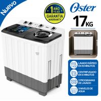 Lavadora semiautomática de 17 kg blanca Oster  - OS-SAWMK0017W