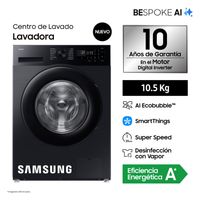 Lavadora Samsung Bespoke AI 10.5Kg WW10DG5U34ABPE Negra