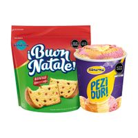Pack D'ONOFRIO: Helado Peziduri Tricolor Cremoso Pote 900ml + Panetón Buen Natale Bolsa 750g