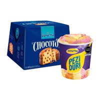 Pack D'ONOFRIO: Helado Peziduri Tricolor Cremoso Pote 900ml + Panetón Chocotón Caja 450g