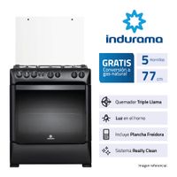 Cocina Indurama Borgoña Negra 5 Quemadores