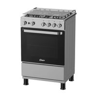 Cocina de Pie a Gas Oster PGSBMI2404IGS 4 Quemadores Acero Inoxidable