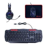 Kit gamer 4 en 1 Teclado + Mouse + Auriculares + Mousepad TEROS TE-5016S