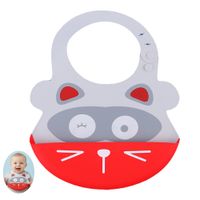 Babero Silicona Con Atrapa Comida Para Bebe Baby Froggie Mapache
