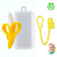 Mordedor Banana Amarillo Con Cadena Baby Froggie Conejo Amarillo Para Bebe
