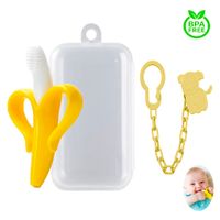 Mordedor Banana Amarillo Con Cadena Baby Froggie Perrito Amarillo Para Bebe