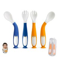 Duo Pack Cubiertos Baby Froggie Flexible Pinguino A+N Multicolor Bebe