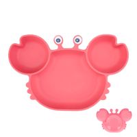 Plato Silicona Cangrejo con Ventosa Para Bebe Rosa Chicle