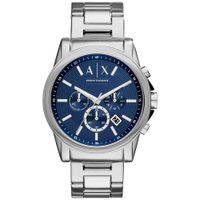 Reloj Armani Exchange Outerbanks AX2509 Fecha Cronómetro Acero Inoxidable Plateado Azul