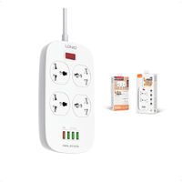 Ldnio - Regleta De 4 Tomas+1 Usb Qc3.0 + 3 Usb Normal Sc4407 Color Blanco