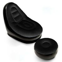 Sofá Inflable LS-523 Negro Ergonómico Portátil y Cómodo