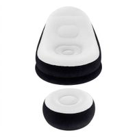 Sofá Inflable LS-633 Blanco con Puff Cómodo y Elegante