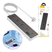 Hoco AC14 Extensión Eléctrica 5 Tomas USB C PD 30W Negra