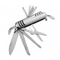 Navaja Multiuso K5011g Plateada Acero Inoxidable 11 En 1