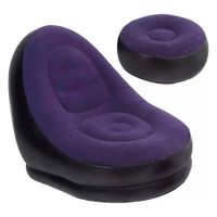 Sofá Inflable LS-633 Morado con Puff para Sala y Descanso