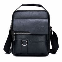 Morral Jeep Negro Grande 21x25cm Bandolera Hombre PU