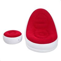 Sofá Inflable LS-523 Rojo con Puff Ergonómico Portátil