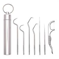 Kit Limpieza Dental Acero Inoxidable Higiene Dientes 7pcs