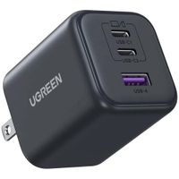 Cargador Ugreen X527 65155b 45w Gan 3 Puertos Usb-c Usb-a