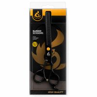 Tijera Profesional Golden Phoenix Pulir Negro 6.5 Pulgadas Entresacar Barbería Peluquería