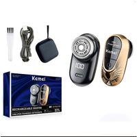 Afeitadora Recargable Kemei KM-2722 Dorado Mini IPX6 Cuchillas Inox