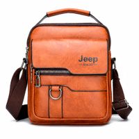 Morral Jeep Kaki Grande 21x25cm Bandolera Hombre Cuero PU