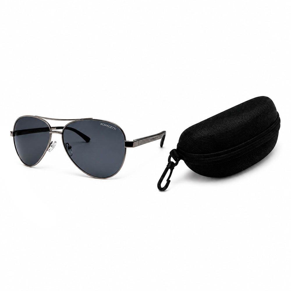 Lentes de Sol Romaceti 234P Negro Plateado UV400 Unisex