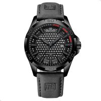 Reloj Pulsera Casual Impermeable C/correa De Cuero P/hombre Correa Negro