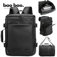 MOCHILA GRANDE DE VIAJE MOCHILA DE NEGOCIOS PARA HOMBRE DE NYLON CUERO PU IMPERMEABLE 3 EN 1