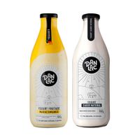Pack DANLAC: Yogurt Frutado Maracumango Botella 900g + Yogurt Entero Sabor Natural Botella 900g