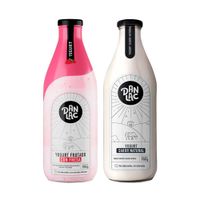 Pack DANLAC: Yogurt Entero Sabor Natural Botella 900g + Yogurt Frutado con Fresa Botella 900g