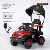 CARRO ELECTRICO CON CONTROL REMOTO TODO TERRENO USB BLUETOOTH ROJO