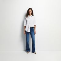 Jean Mujer Sfera Ajustado Campana Azul Medio