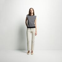 Top Punto Mujer Sfera Manga Sisa Marino Blanco