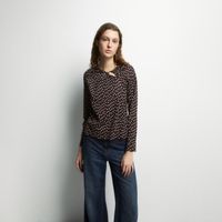 Polo Mujer Sfera Pieza Estampada Chocolate