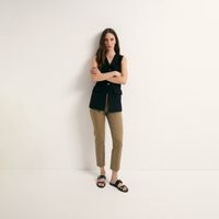 Pantalon Mujer Sfera Pitillo Doble Tela Kaki