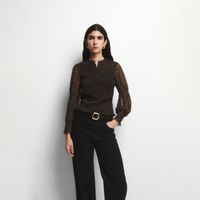 Blusa Mujer Sfera Cremallera Estampado Negro
