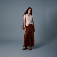 Polo Mujer Sfera Volante Estampada Mx Print Marron Medio