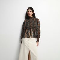 Blusa Mujer Sfera Estampado Lurex Negro